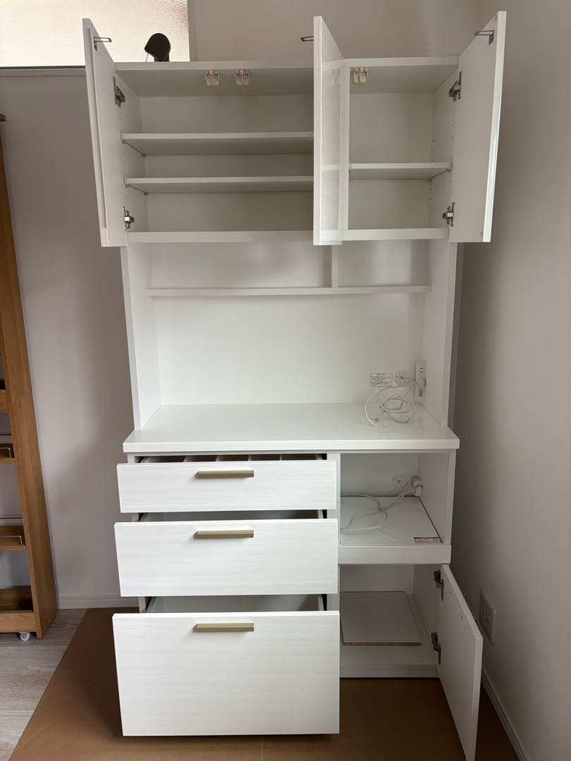 かじた　キッチンボード (ソレル 100KB WH) カップボード 食器棚