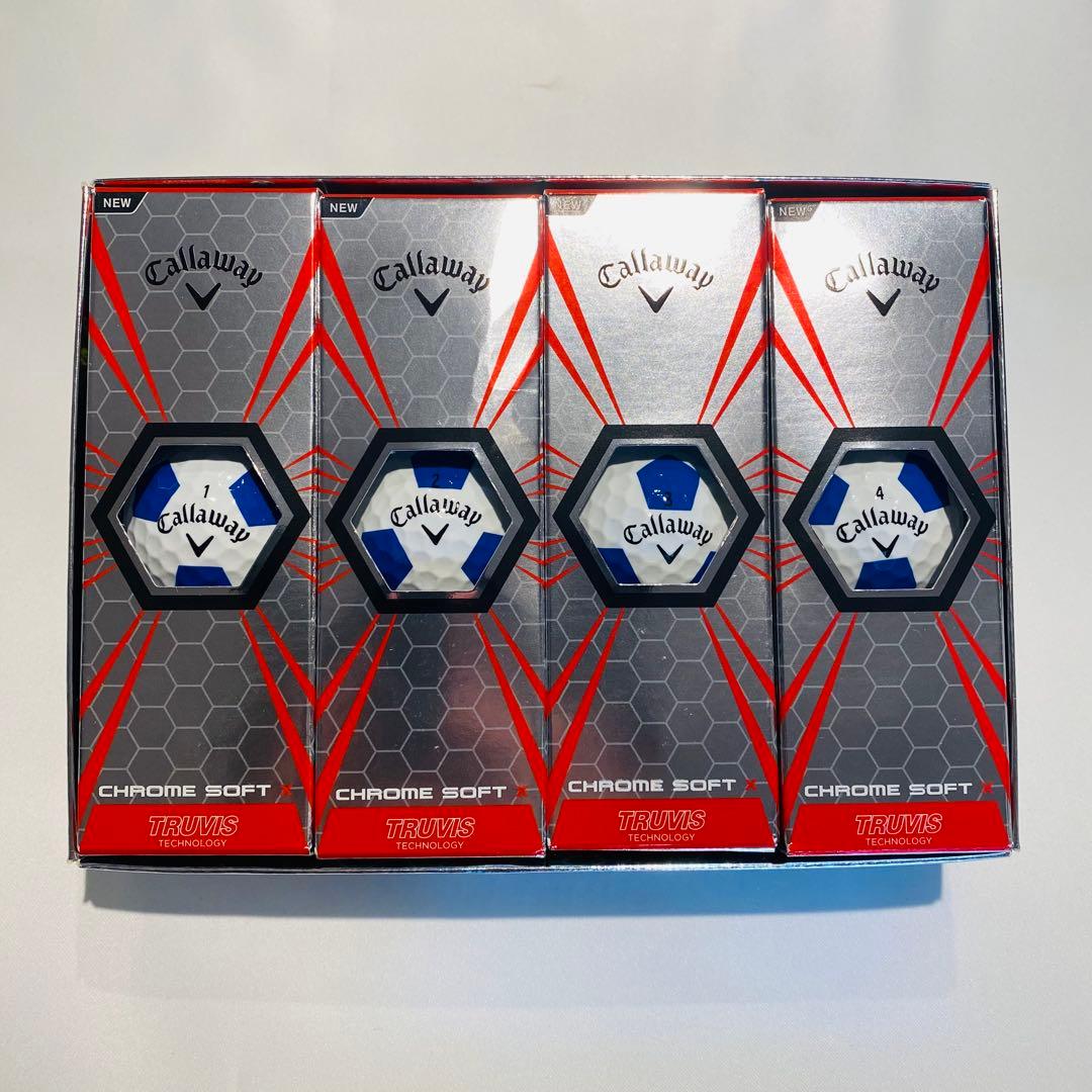 【新品】キャロウェイクロムソフト　Truvis　１ダース　サッカー柄ゴルフボール
