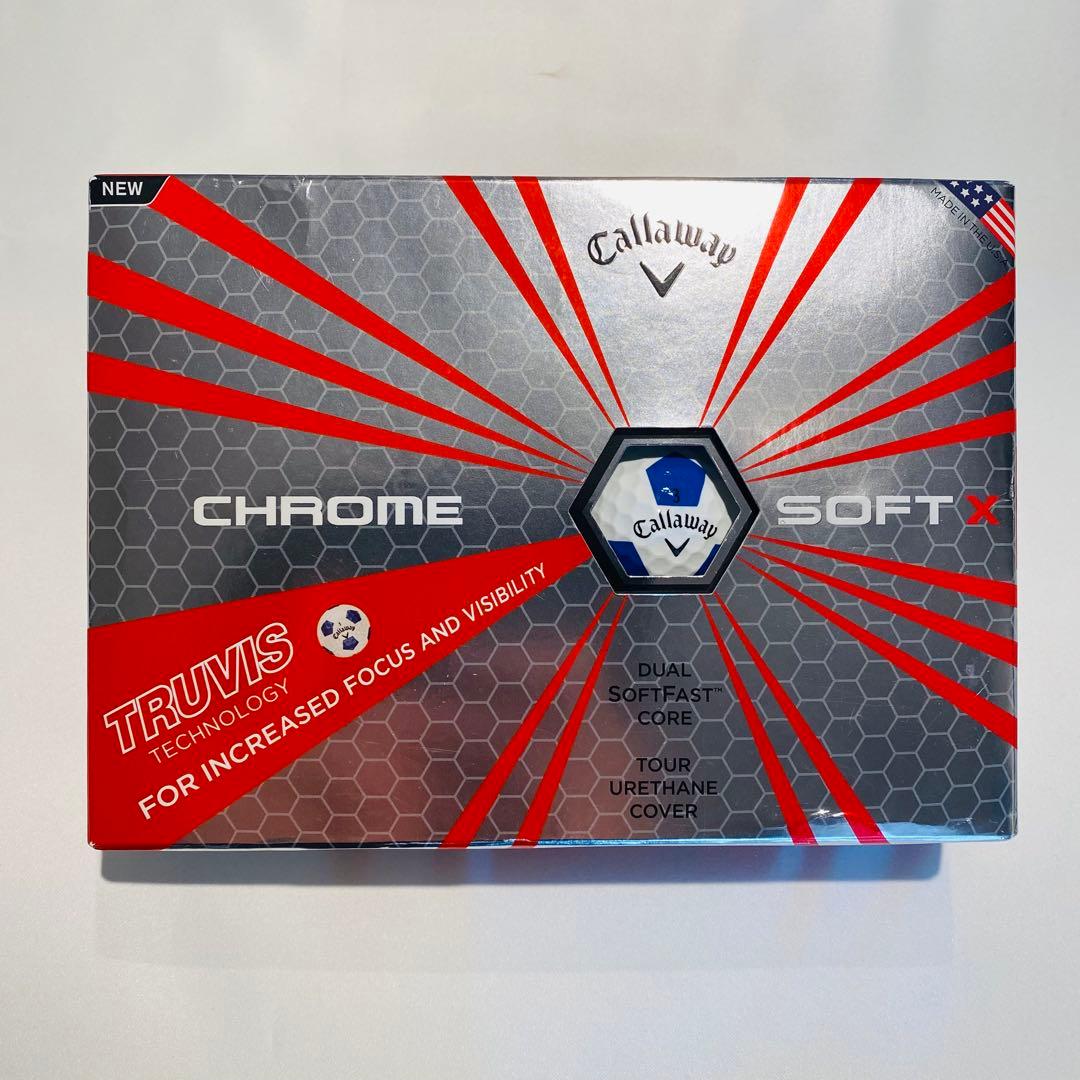 【新品】キャロウェイクロムソフト　Truvis　１ダース　サッカー柄ゴルフボール