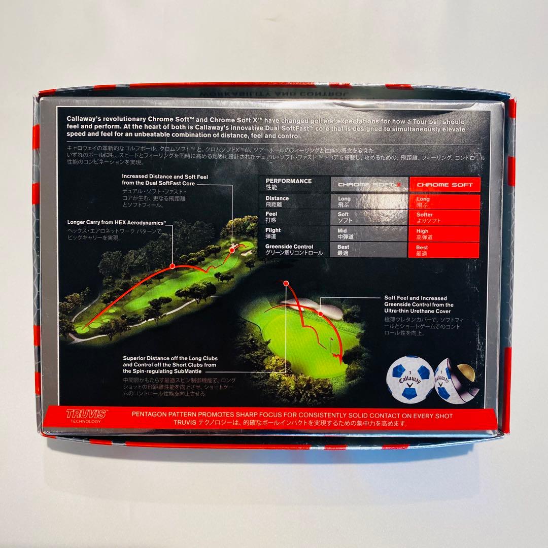 【新品】キャロウェイクロムソフト　Truvis　１ダース　サッカー柄ゴルフボール