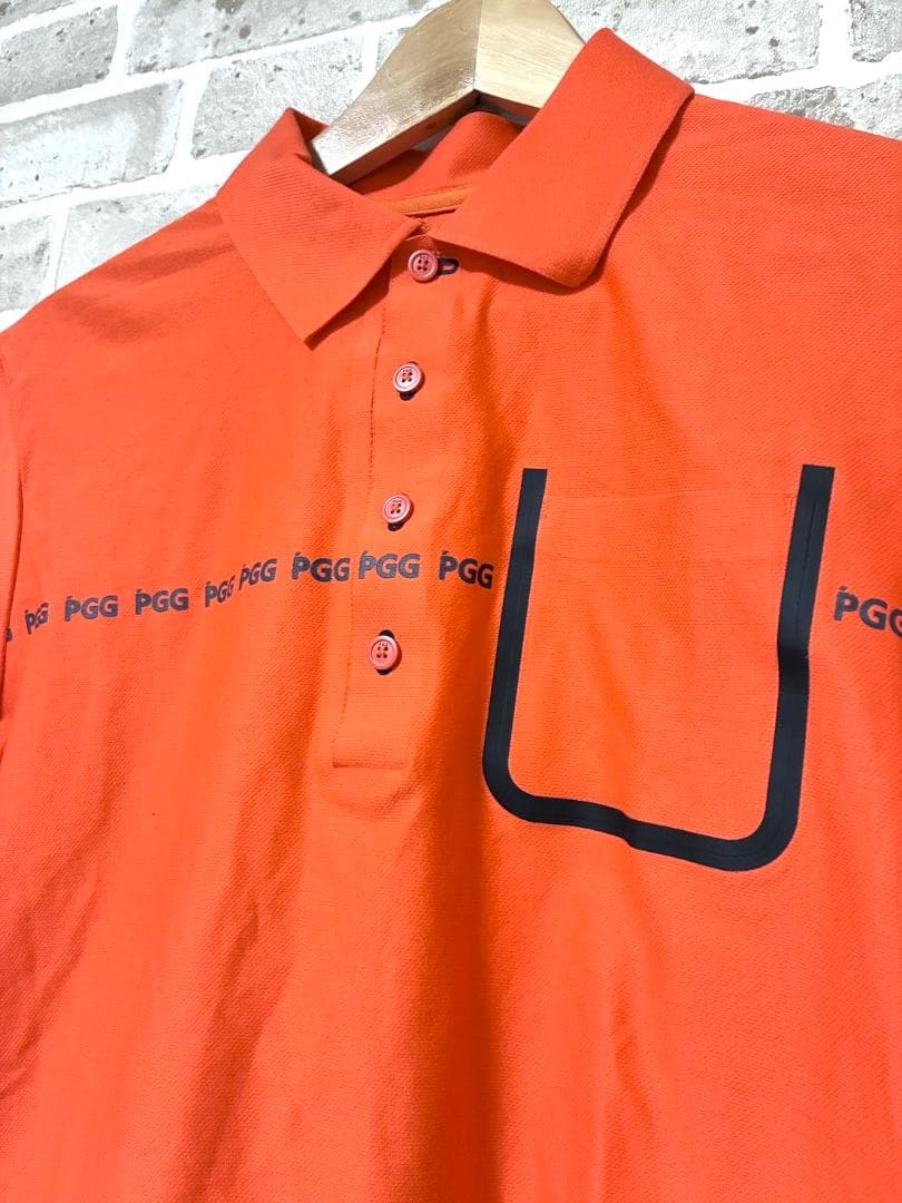【早い者勝ち】PGG ピージージー メンズ 半袖 ポロシャツ サイズ4 オレンジ