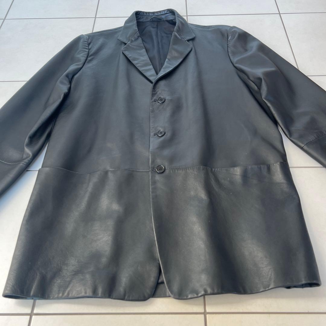 ★再お値下げ【ADOLFO DOMINGUEZ】黒レザーブレザー 3ボタン