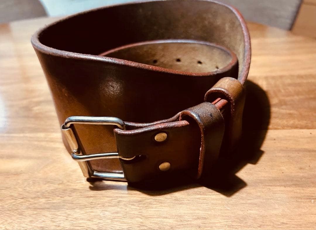 ウエサカウェイトリフティング プレミアムベルト１枚張り(1穴ピン) Ｍサイズ