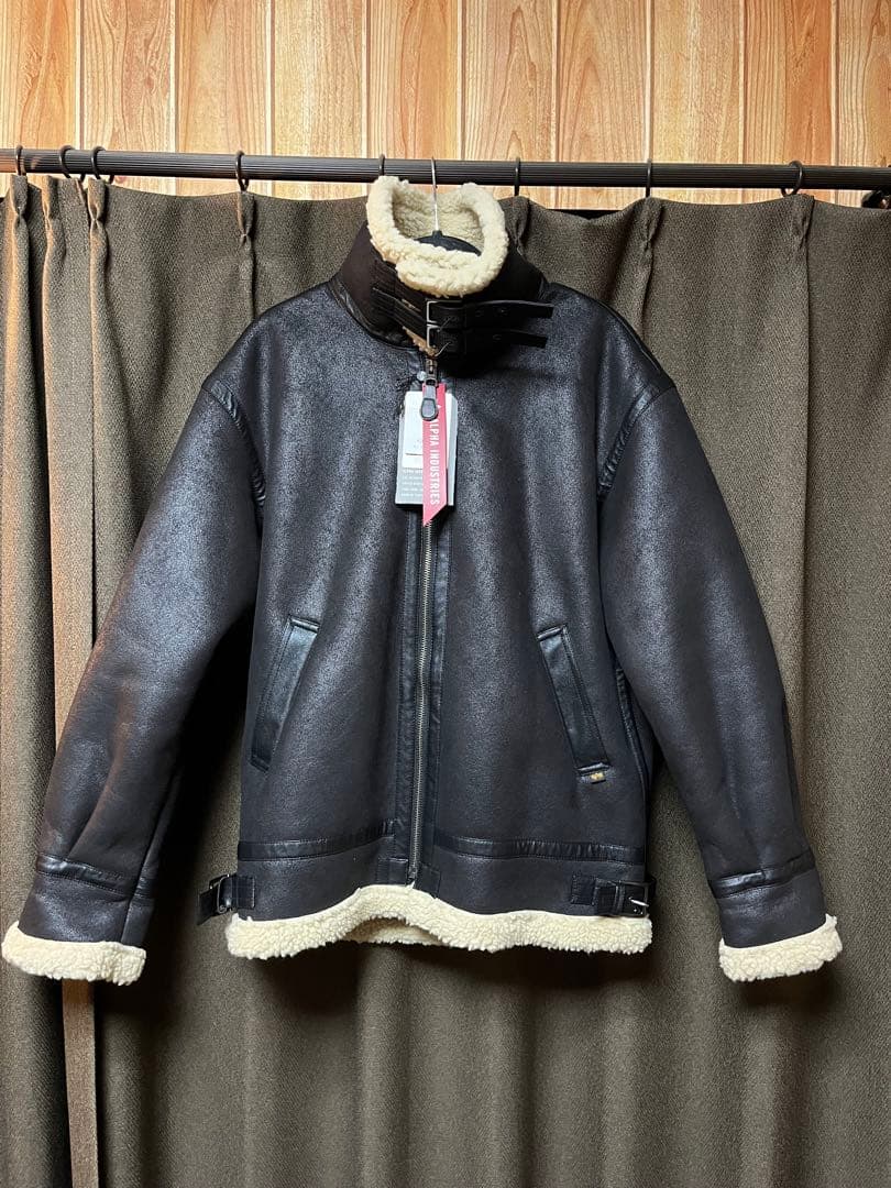 【新品•未使用】ALPHA INDUSTRIES シェルパジャケット ブラック
