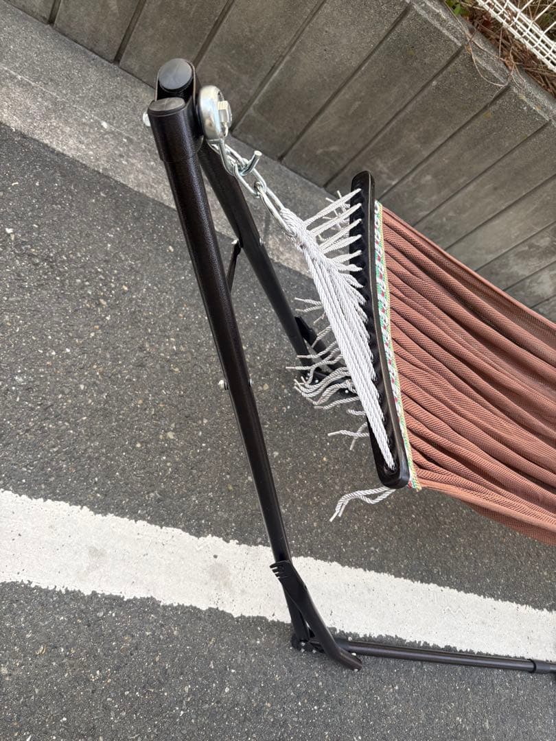 ブラウンハンモック スチールフレーム付き