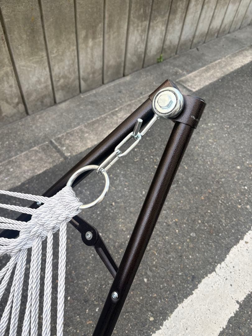 ブラウンハンモック スチールフレーム付き