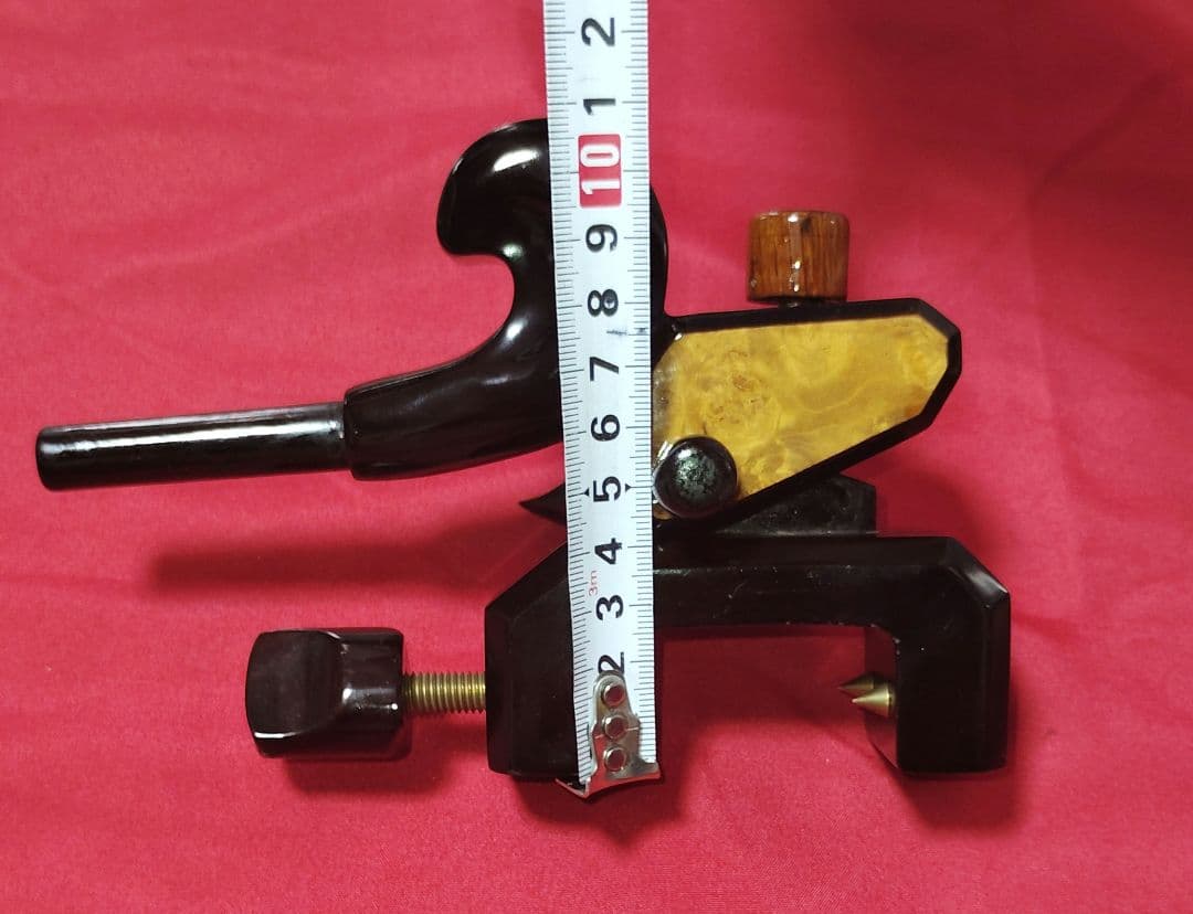 ヘラブナ万力★黒檀欅大砲型万力☆竿枕☆竿置き部左右変更可能です★166