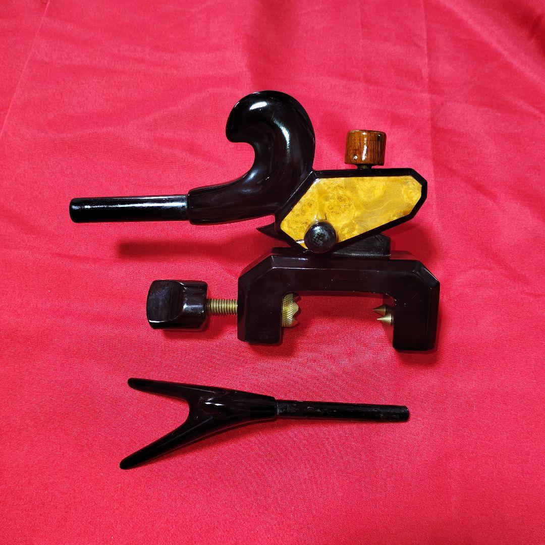 ヘラブナ万力★黒檀欅大砲型万力☆竿枕☆竿置き部左右変更可能です★166