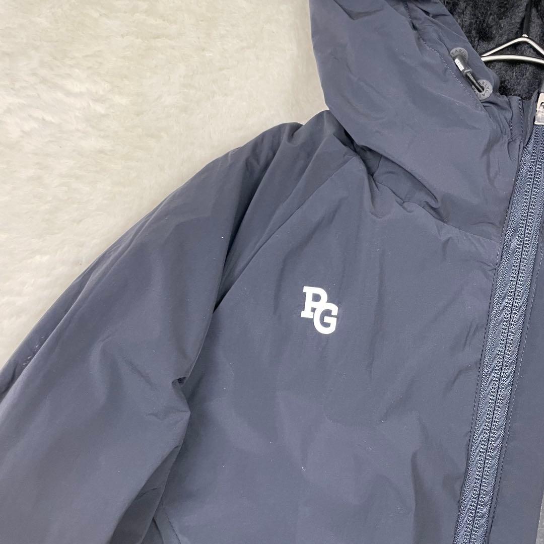 美品　Pearly Gates フリースライニング フード付ジャケット ネイビー