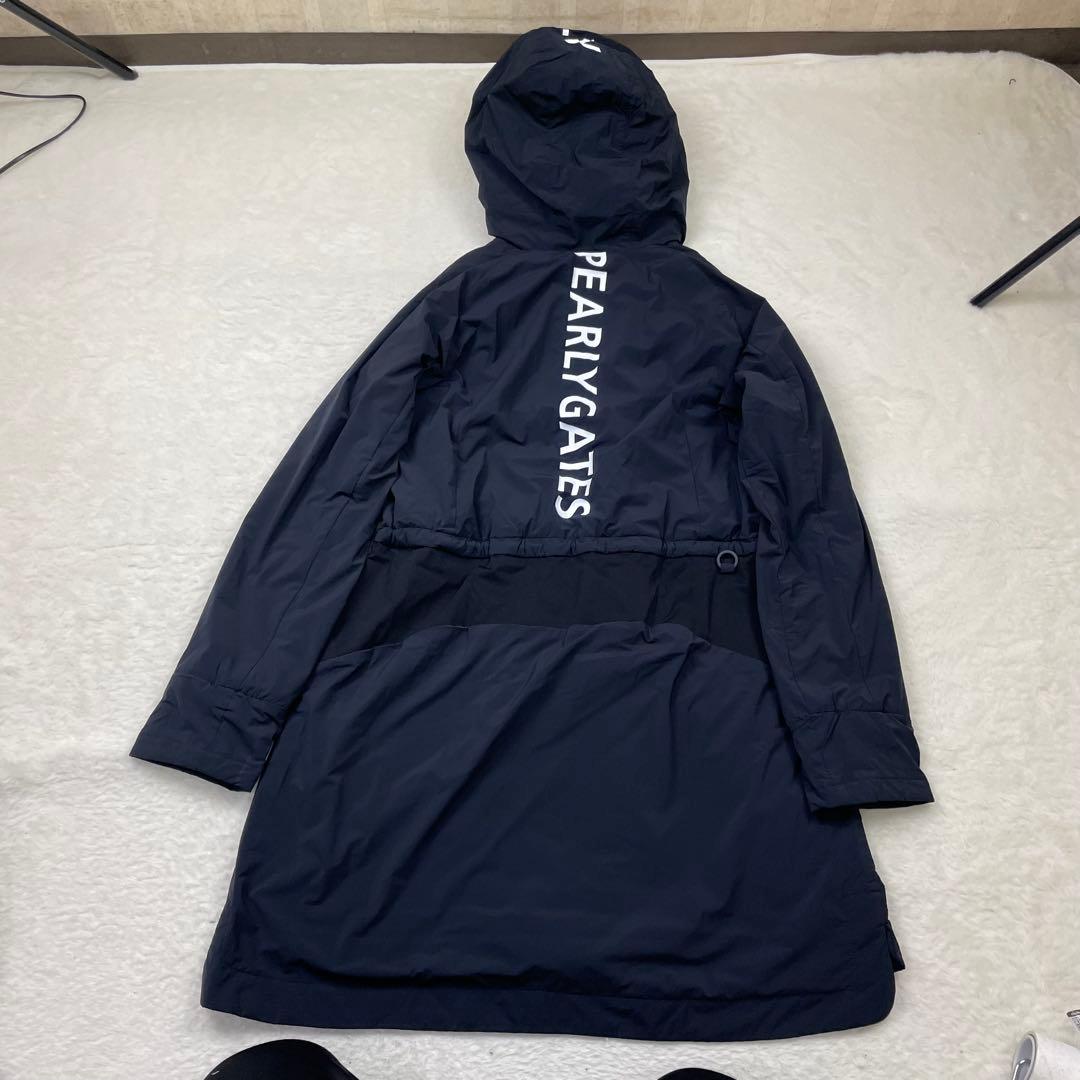 美品　Pearly Gates フリースライニング フード付ジャケット ネイビー