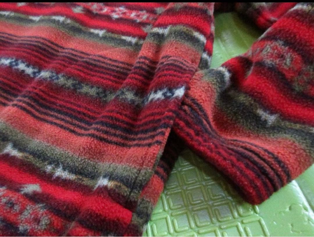 ★美品ランズエンド'90s【usa製】ネイティブ総柄フリースジャケットM