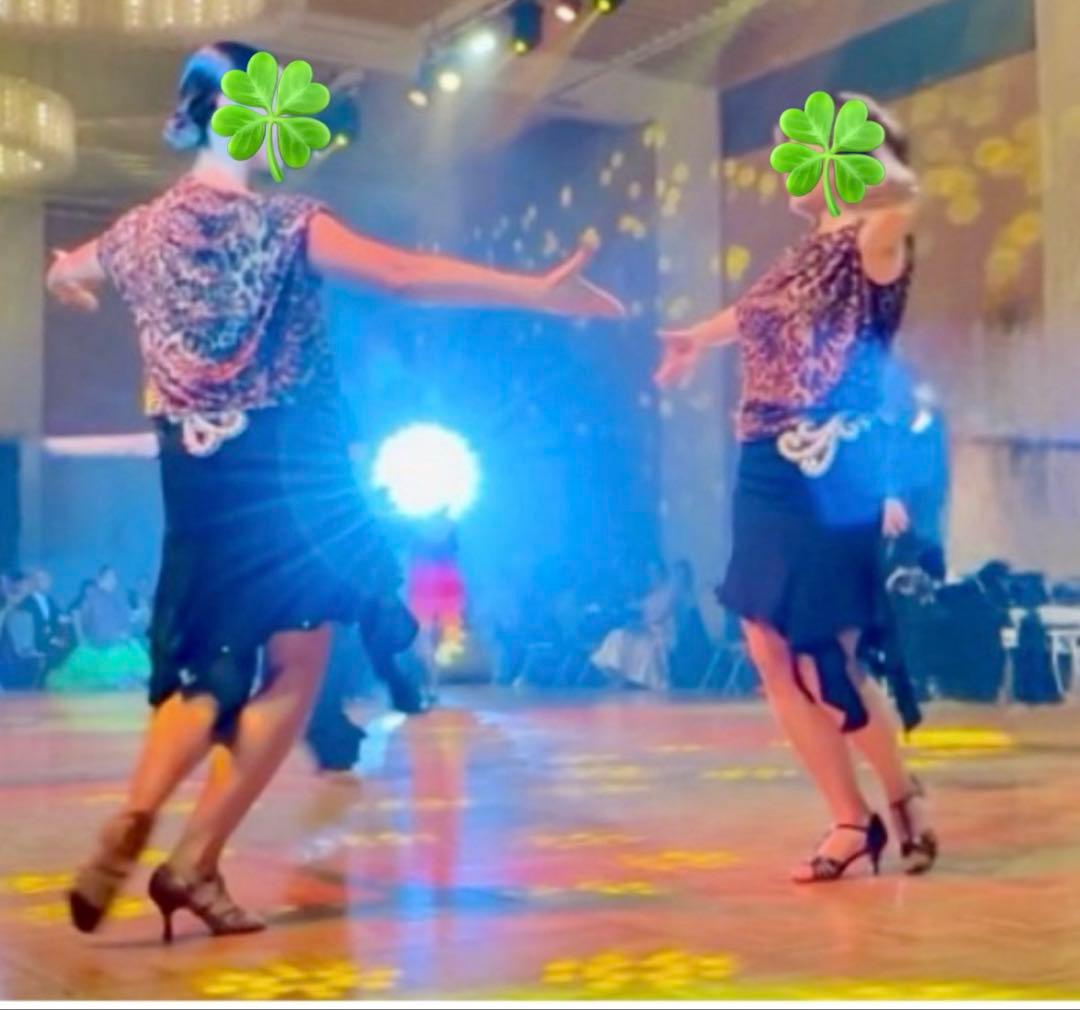 社交ダンス★ダブルス★2セット★パーティー★レッスン★豹柄★M〜L