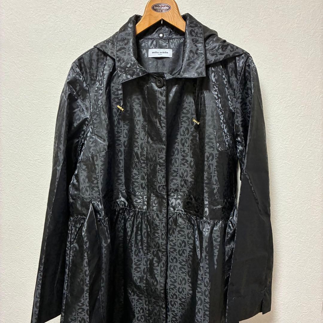 【匿名配送】未使用！ミラショーン ロゴジャガード レインコート M,L 収納袋付