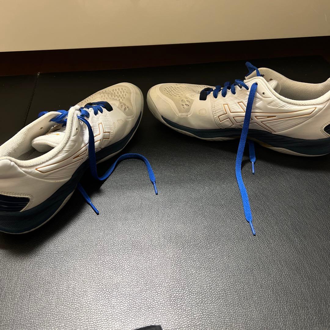 ASICS バレーボールシューズ ホワイト/ブルー/ゴールド