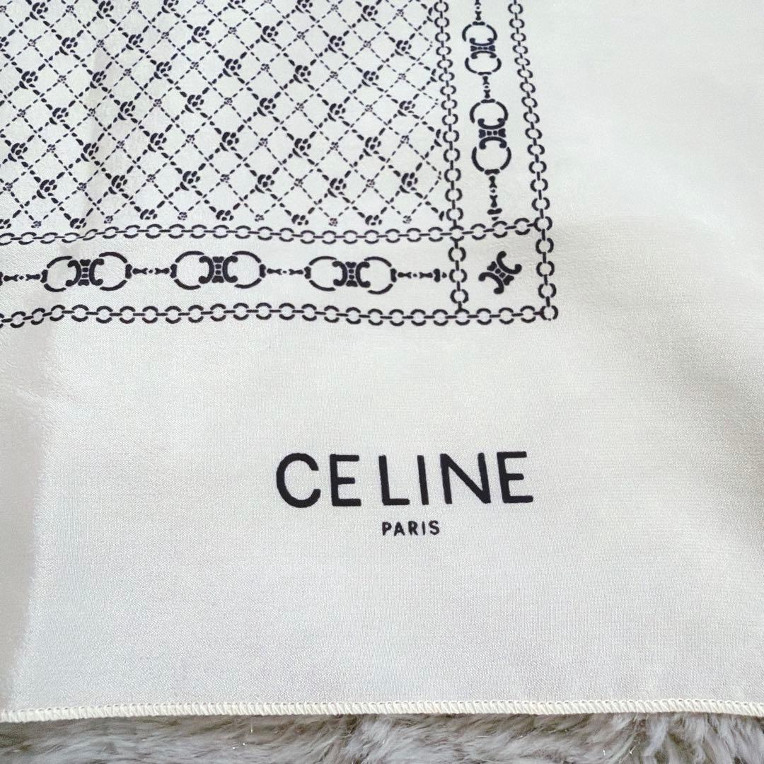 【セリーヌ】美品✨上品 マカダム スカーフ チェーン イタリア製