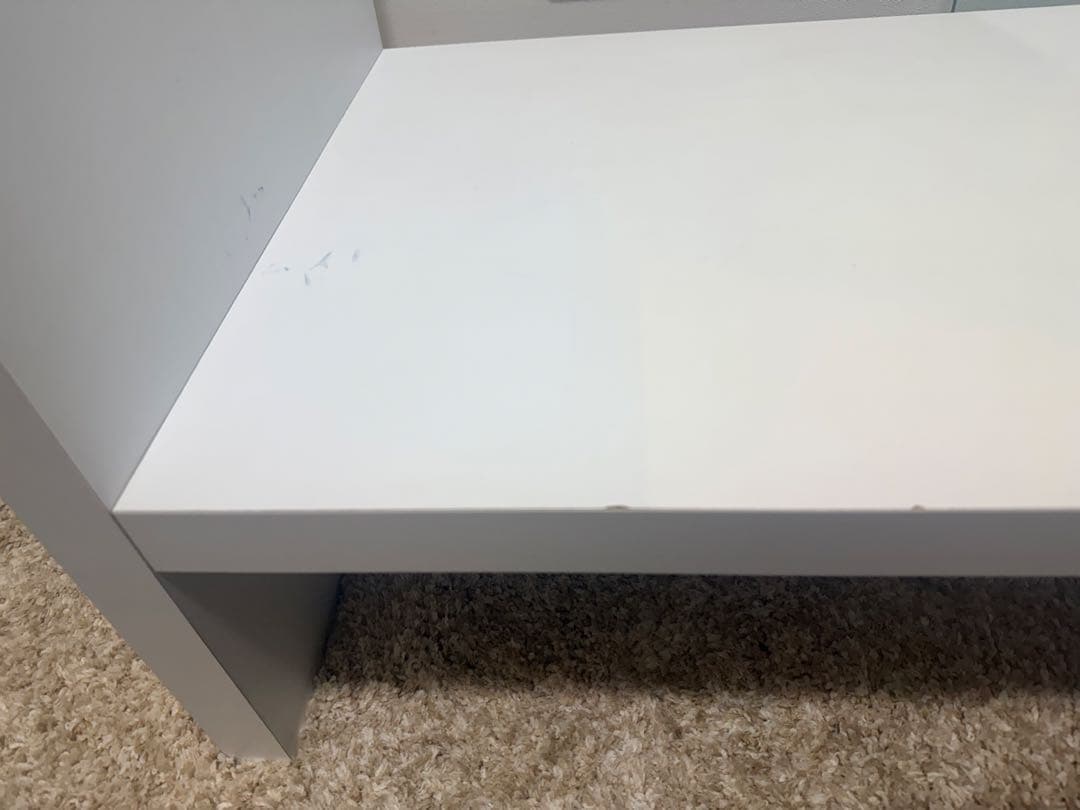 【札幌直接引渡し】Ahkah/ガラステーブル/ローテーブル/ホワイト/北欧風