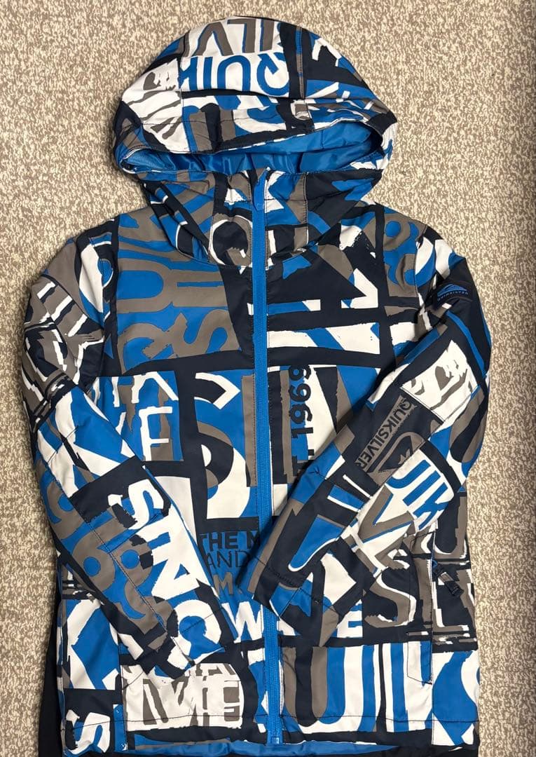 クイックシルバー　子ども用 スキーウェア セットアップ 青/黒/グレー