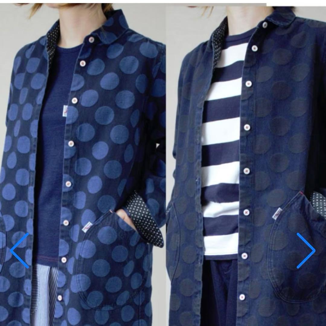 岡山デニム ブルートリック BLUE TRICK ショップコート M ドット
