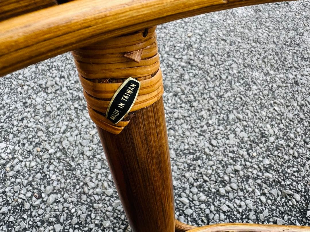 ラタン ローテーブル サイドテーブル 楕円形 籐 ガラス天板