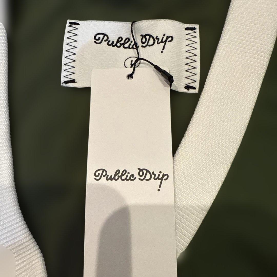 Public Drip メンズ Vネックベスト L オリーブグリーン