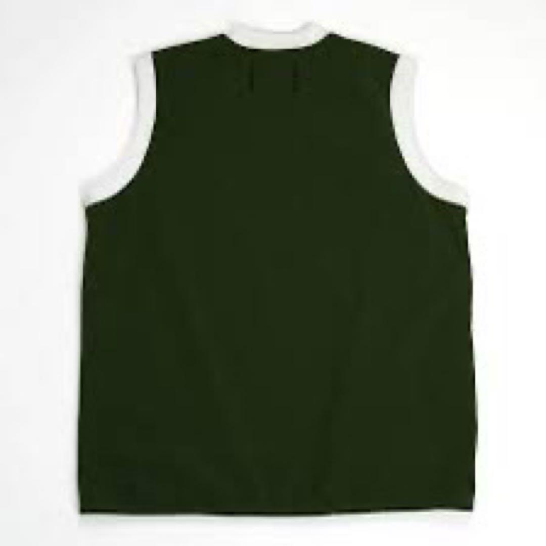 Public Drip メンズ Vネックベスト L オリーブグリーン