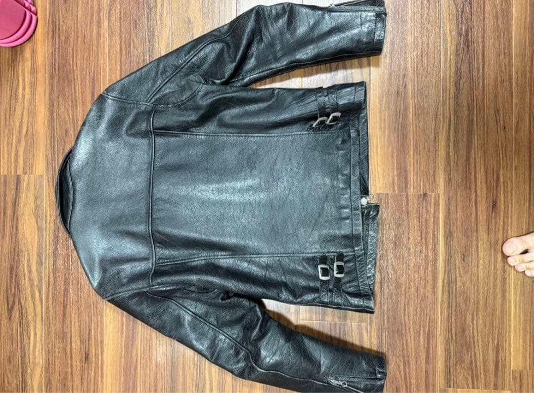 クールスキャット】ブラックレザーシングルライダースジャケット