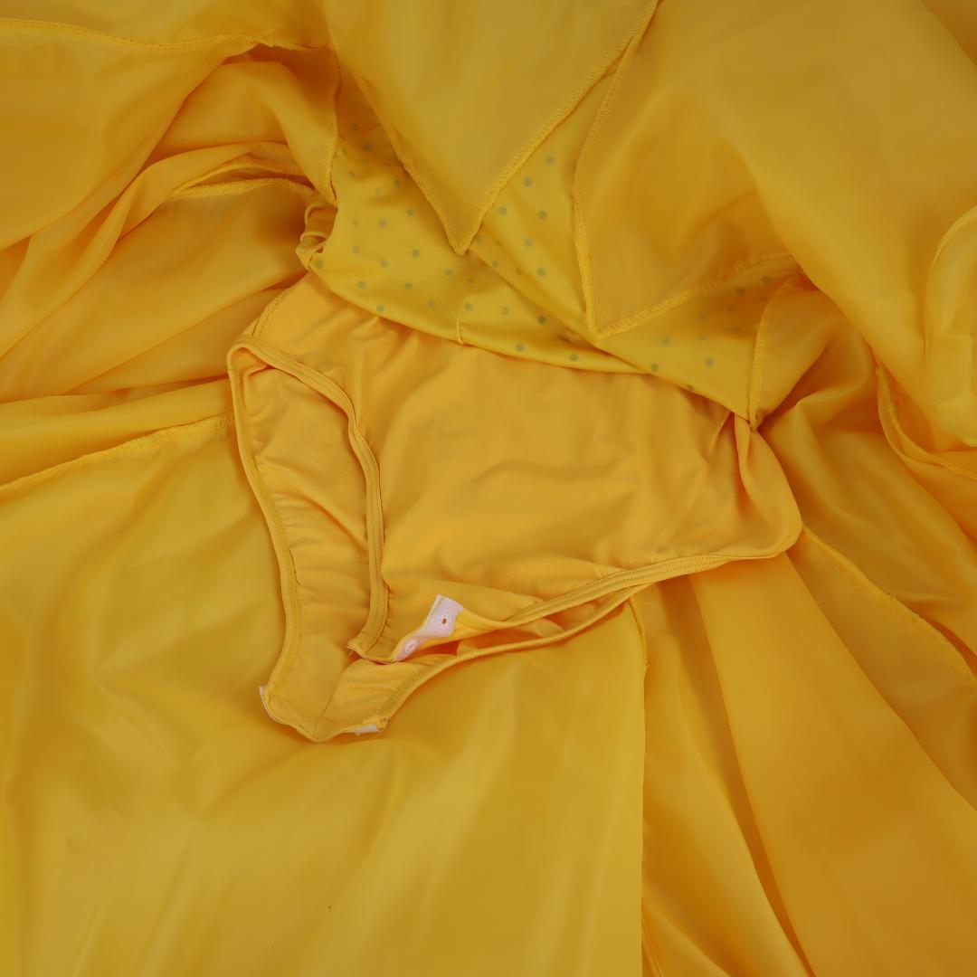 【美品 社交ダンス衣装】豪華ラインストーン×イエロー ドレス チョーカー