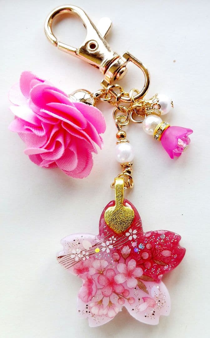 【1451】K☆　レジン　マトリカリア　ヘアゴム　ポニーフック　ブロ―チ