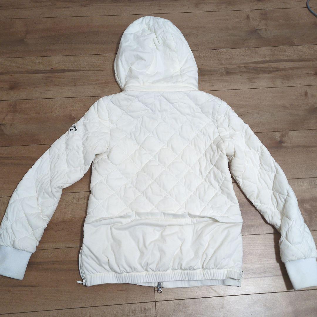 【即日発送】ホワイトキルティングジャケット フード付き