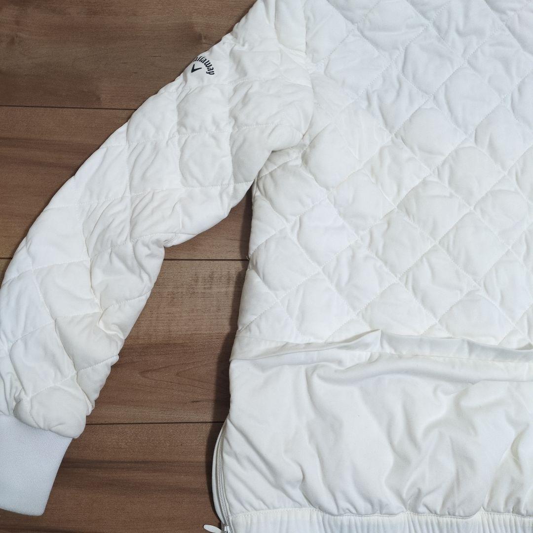 【即日発送】ホワイトキルティングジャケット フード付き