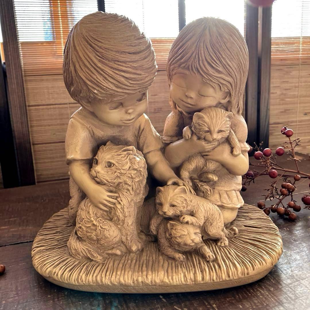 ヴィンテージ　ビル・マック　1977年　ファニキンズ　彫刻　置物　猫