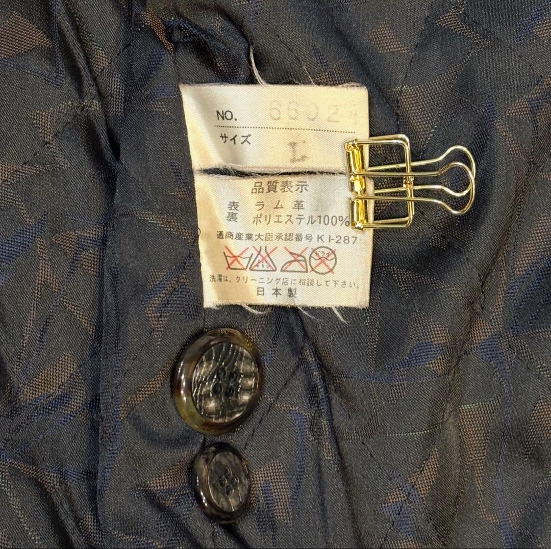 【美品】90s vintage 日本製 ラムレザー カーコート レザージャケット