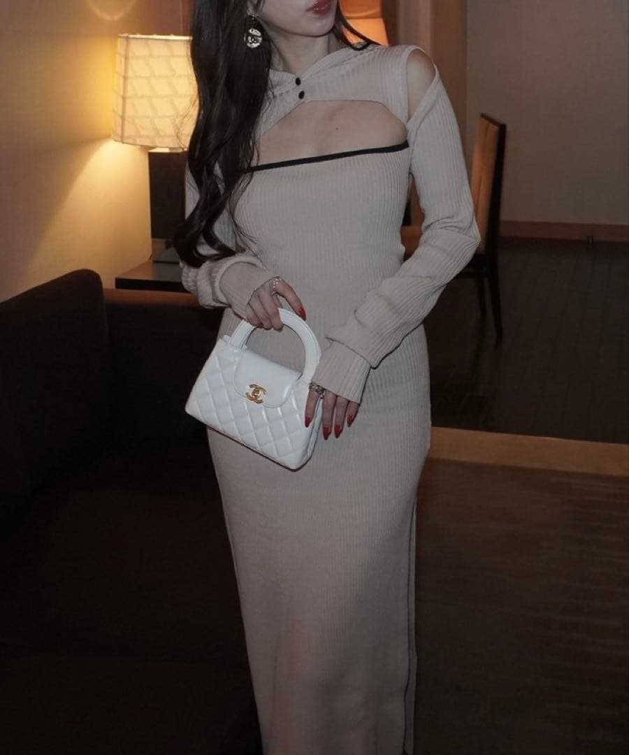 amerge. ベージュ アンサンブルワンピース 長袖