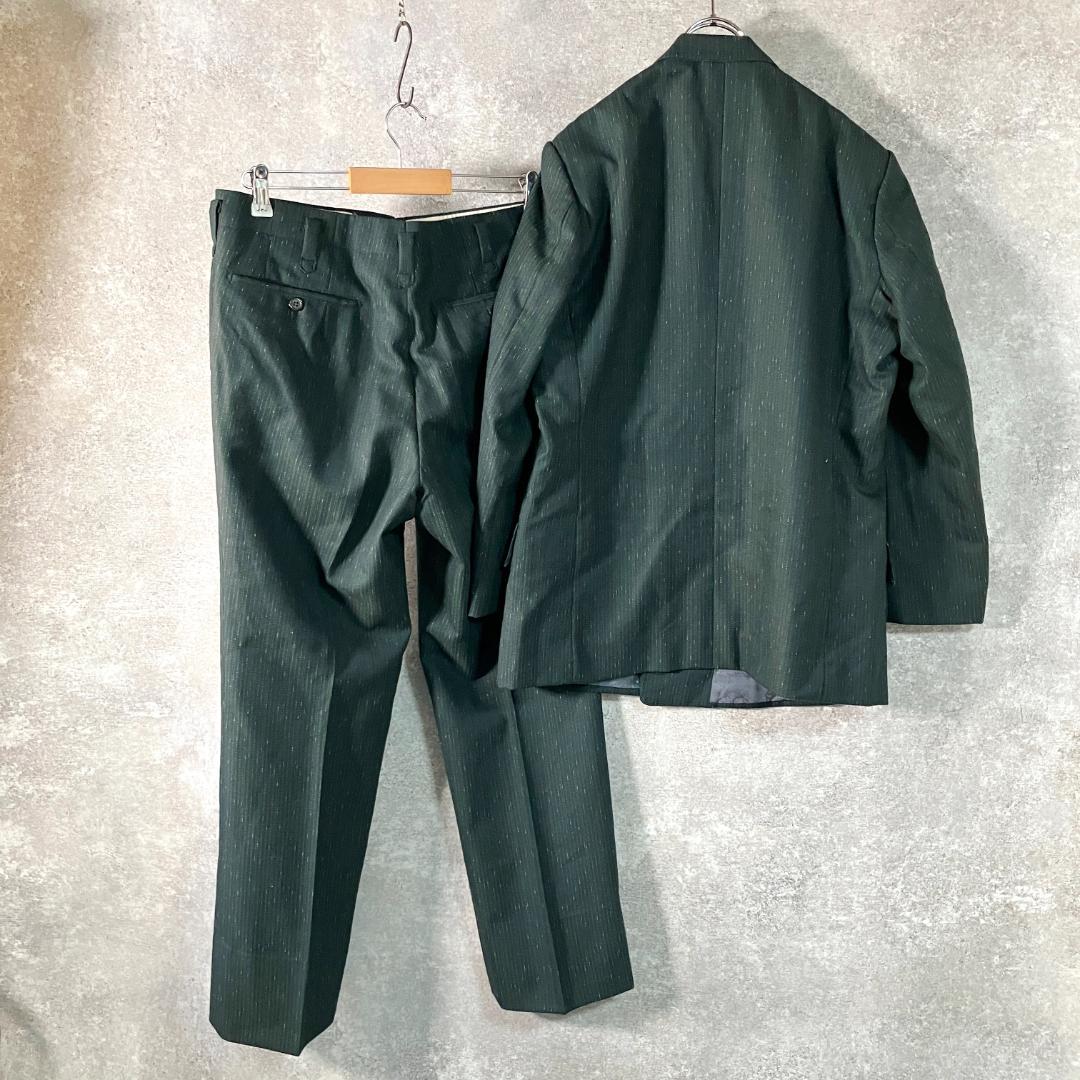 70-80s テイラーメイド　セットアップ　ダブル　スラックス　グリーン