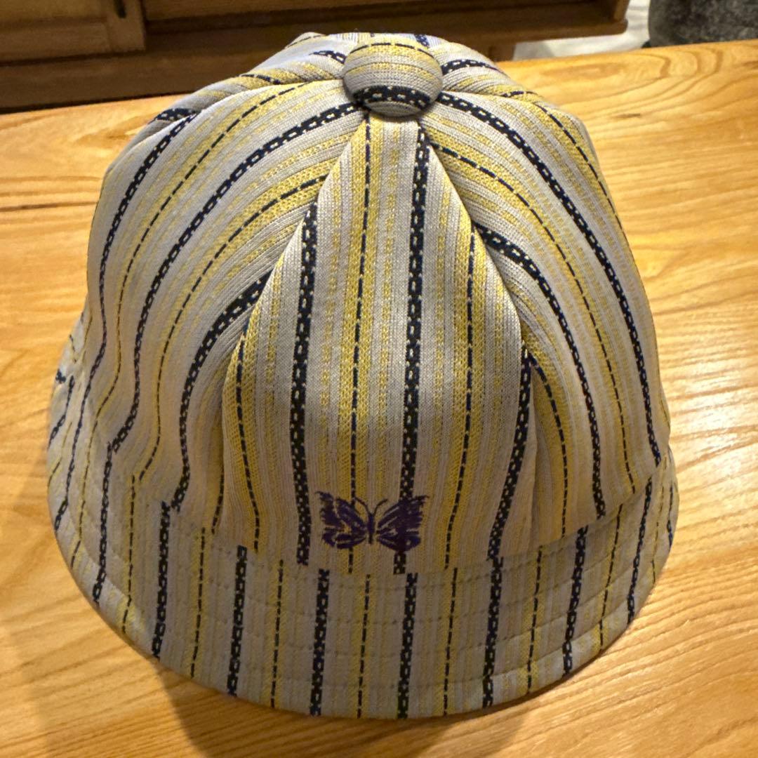 Needles バケットハット M イエロー ブラック ストライプ