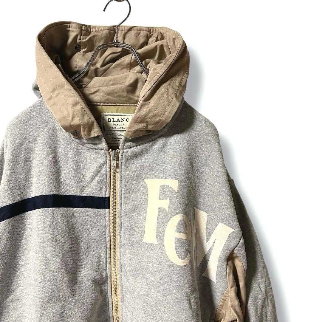 ❤️2024秋冬❤️BLANC basque 裏毛×綿ギャバ ZIPUPパーカー