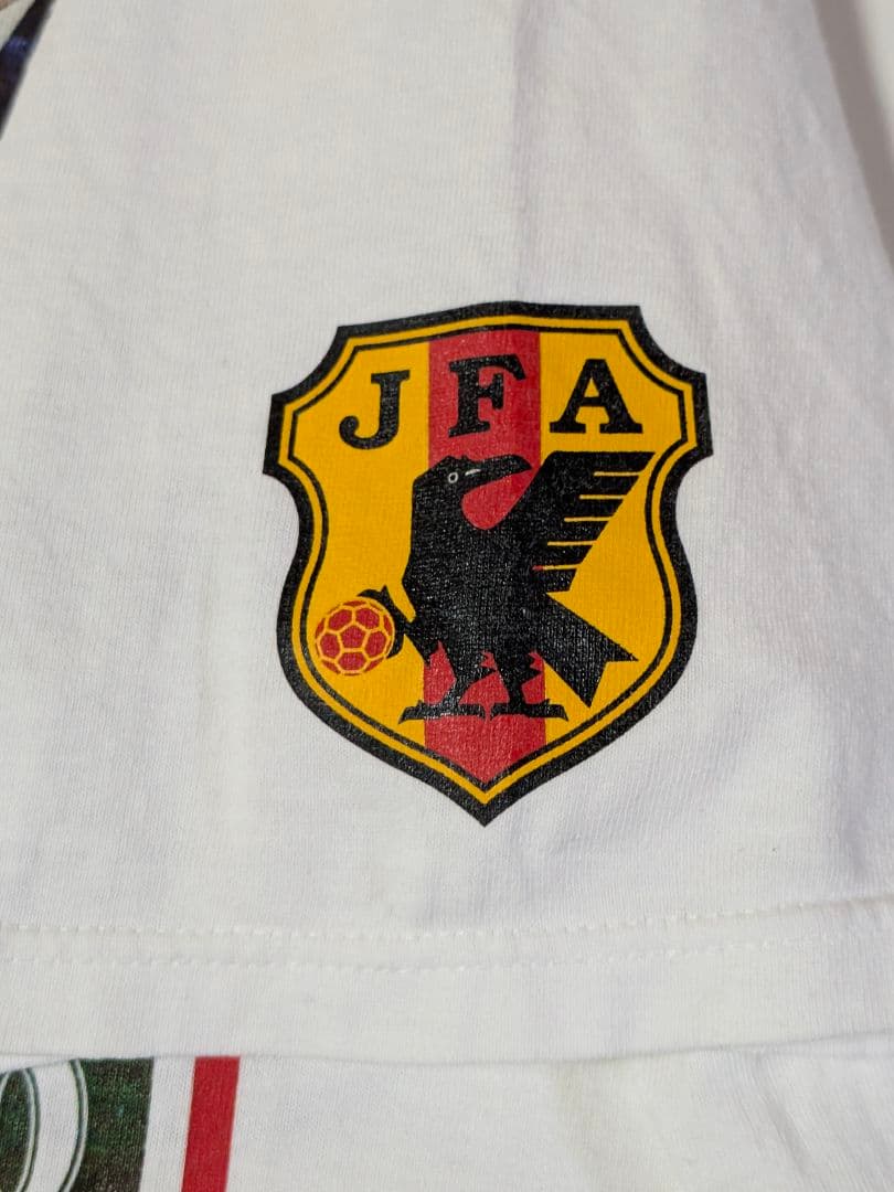 90s 日本製 サッカー日本代表　Ｔシャツ ロペスワグナー　Ｌサイズ　ホワイト