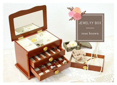 要問い合せ♥️大人女子へ♥️薔薇　ジュエリーボックス　収納　ブラウン　ホワイト