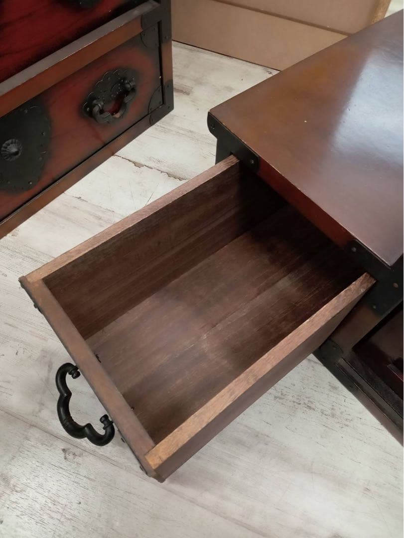 民芸家具　階段ダンス　収納　前面背面どちらも使用可能