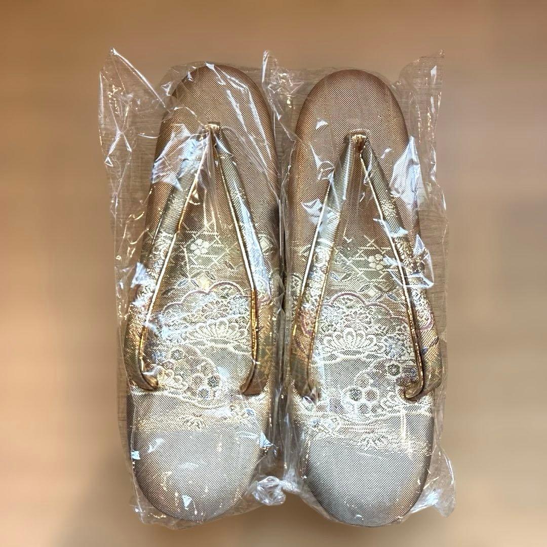 新品未使用品　草履バッグセット　和装バッグ　草履　和装履き物　佐賀錦