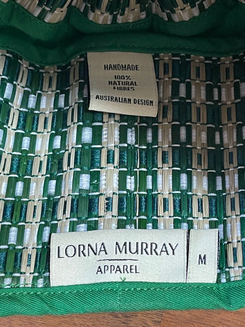 【美品】Lorna Murray 麦わら帽子 M グリーン