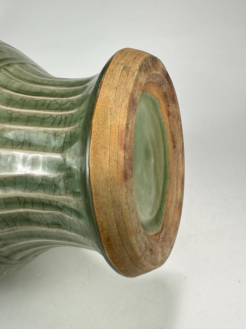 中国美術　龍泉窯　天龍寺　青磁　七官　花瓶　花器　時代　古物　唐物　明時代？