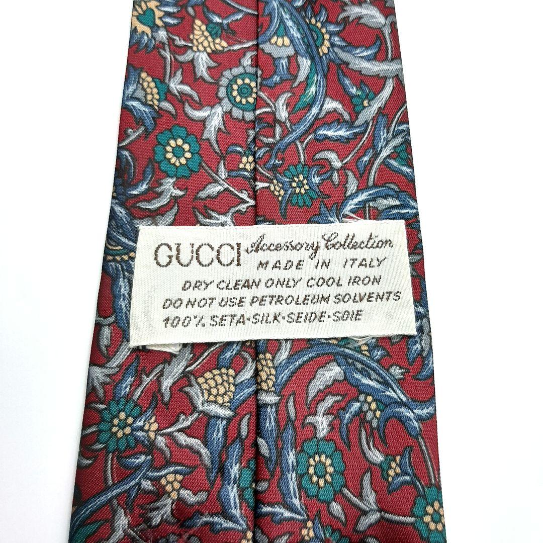 【GUCCI】グッチ ネクタイ 高級 イタリア製 ビジネス 花柄 上質 シルク