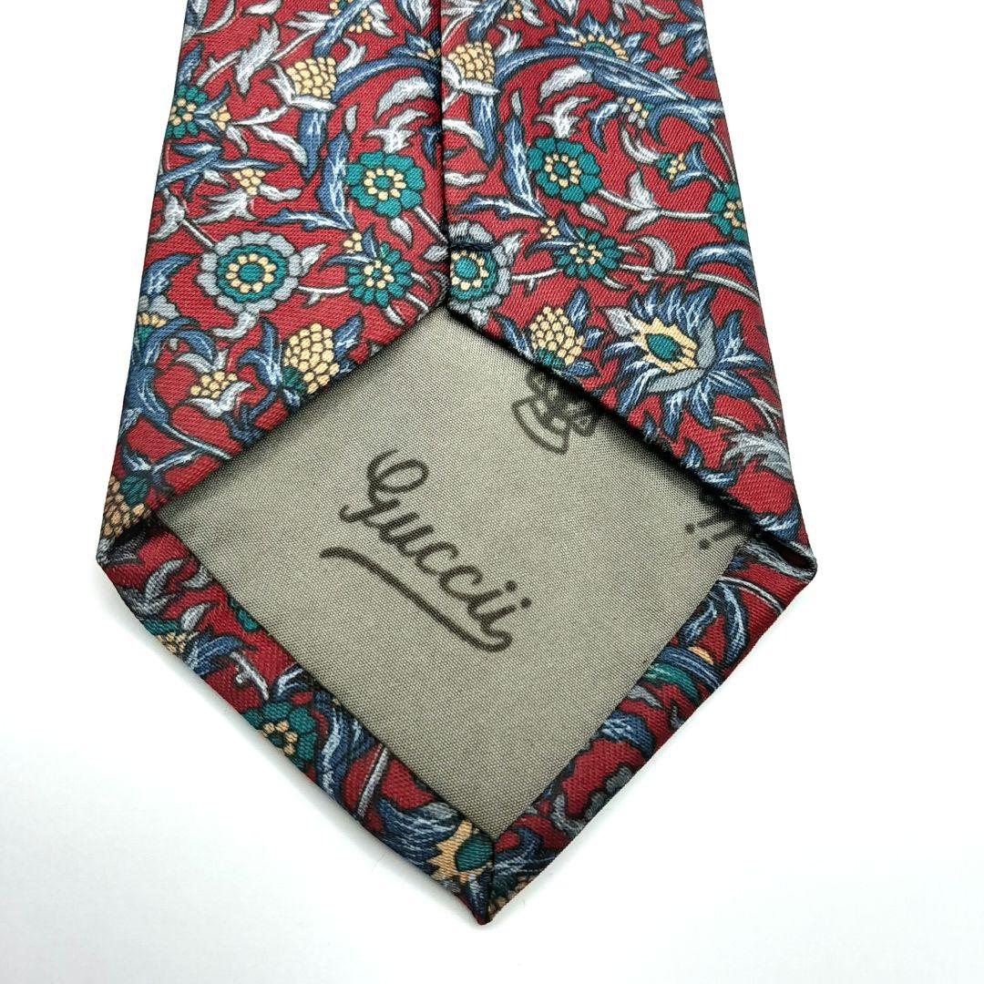 【GUCCI】グッチ ネクタイ 高級 イタリア製 ビジネス 花柄 上質 シルク