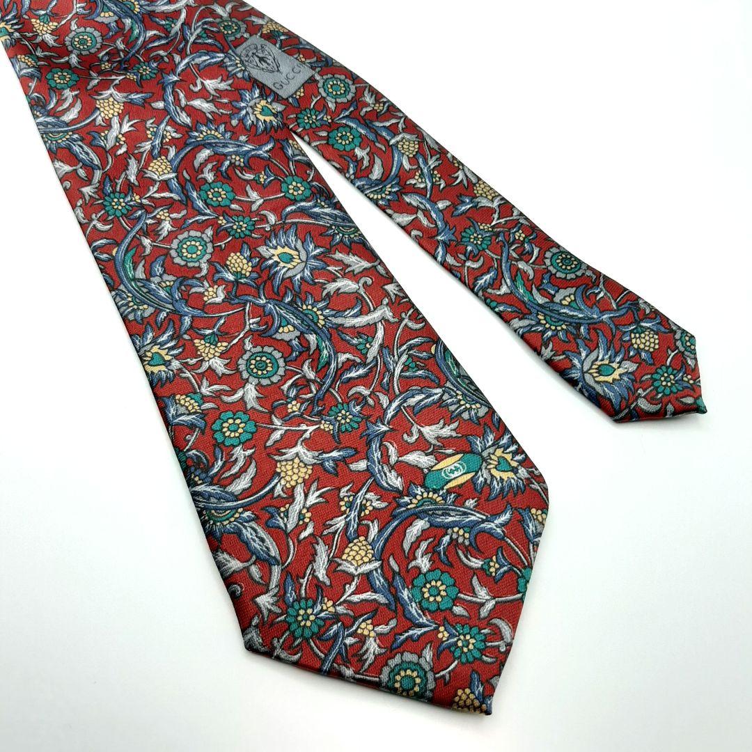 【GUCCI】グッチ ネクタイ 高級 イタリア製 ビジネス 花柄 上質 シルク