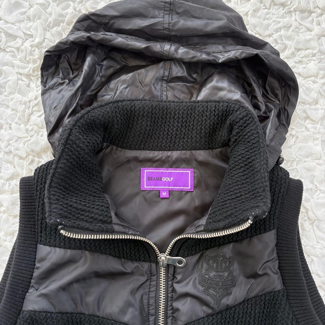 ビームスゴルフ　ボーダーウール中綿ベスト