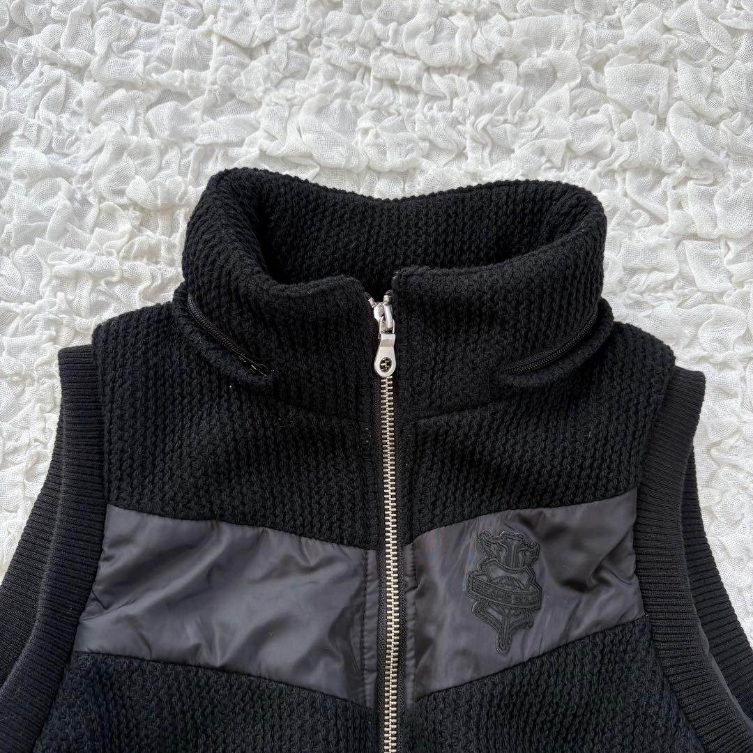 ビームスゴルフ　ボーダーウール中綿ベスト