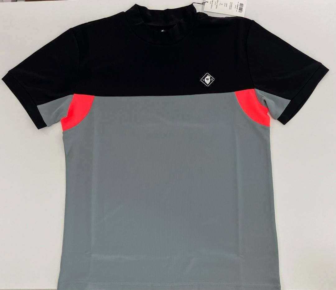 新品 グレー Mサイズ V12 JNEON P MOCK メンズ モックネック