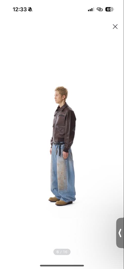 AAKAM レザージャケット Leather Jacket(Brown)サイズ1