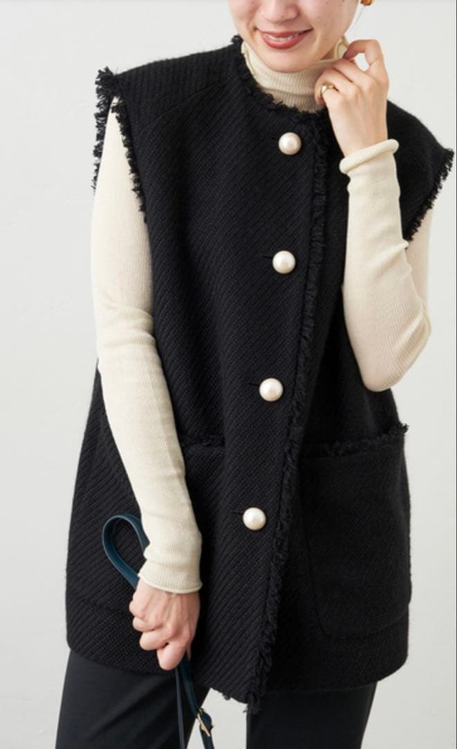 美品　IENA ツイードジレ　パールボタン